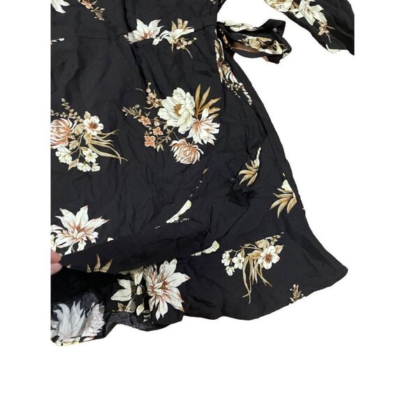 Xhilaration‎ dark brown floral wrap dress sz M - Picture 8 of 9
